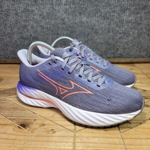 Mizuno Wave Inspire 21 Running Shoes Womens 8.5 D Blue Granite-Striking Coral